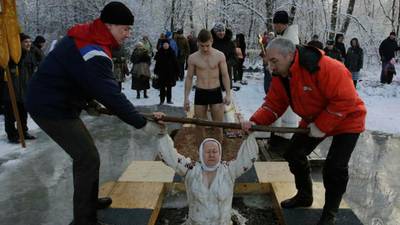 Muscovites celebrate Epiphany in -19° temperatures