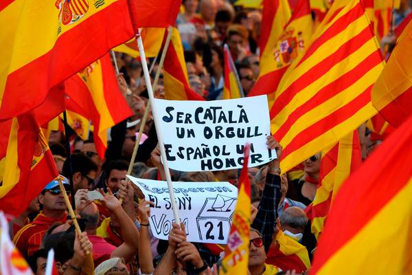 Massive rally in Barcelona against Catalan independence