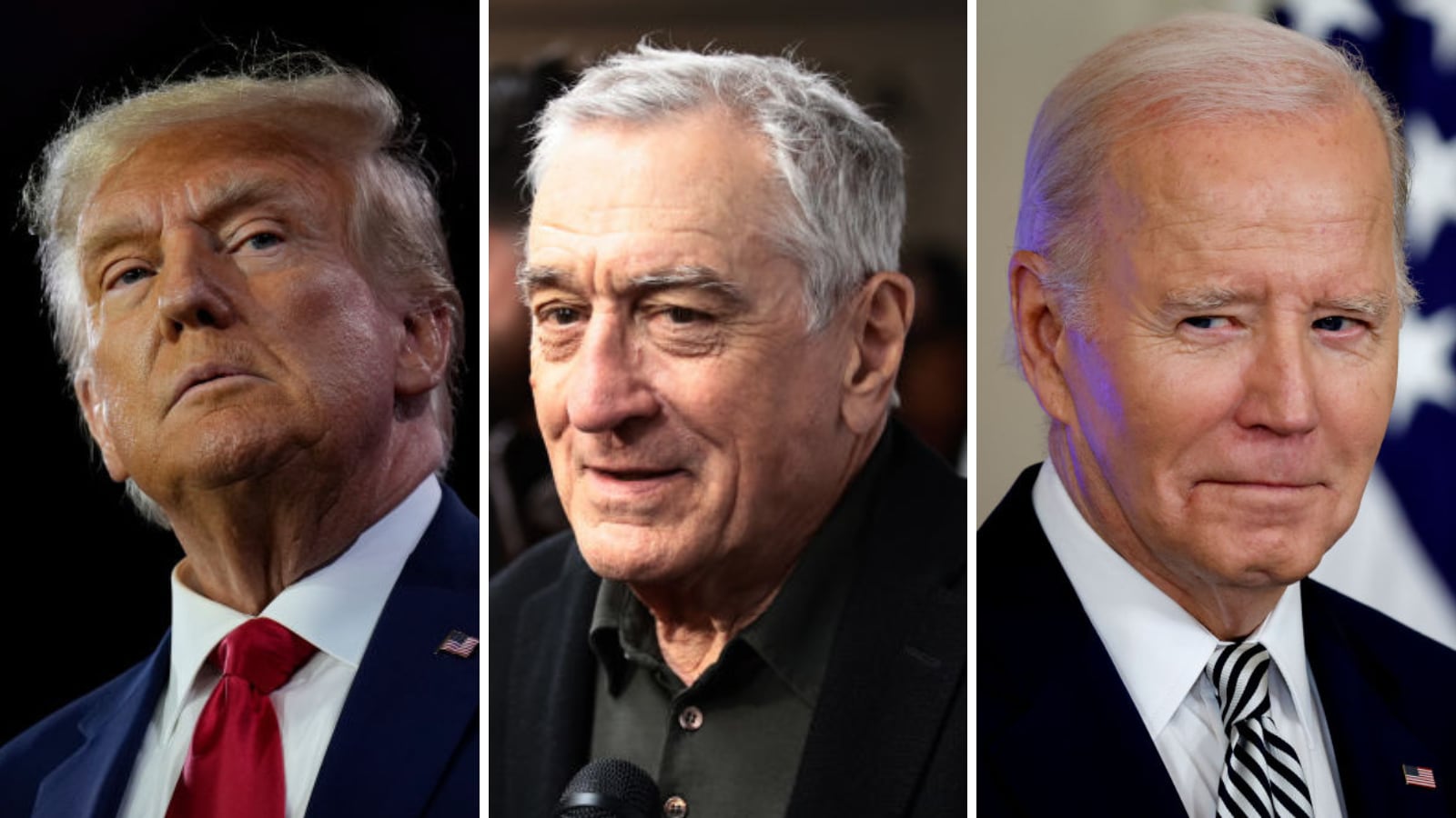 Joe Biden’s re-election campaign has released a high-profile video ad, narrated by Robert De Niro, which attacks Donald Trump as a candidate who will stop at nothing to grab power again. Photographs: Getty Images