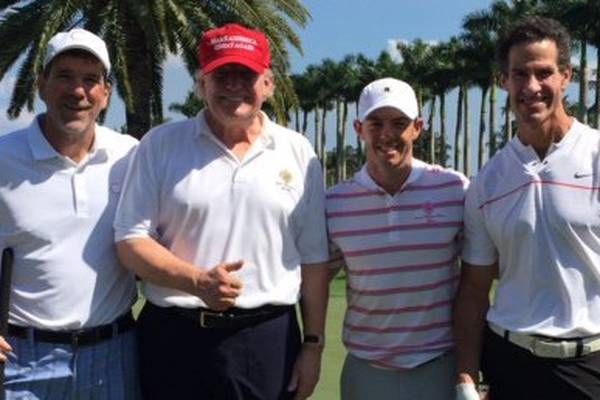 Rory McIlroy plays 18 holes with Donald Trump