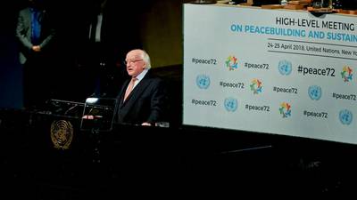Turbulent countries can learn from Ireland’s peace, President Higgins tells UN