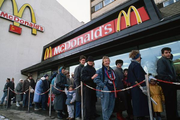 Arrival of McDonald’s in Moscow marked a new era in 1990, just as its exit does now