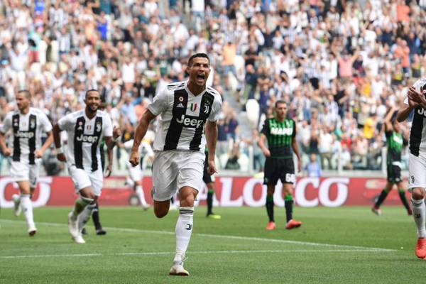 Cristiano Ronaldo opens Juve account against Sassuolo
