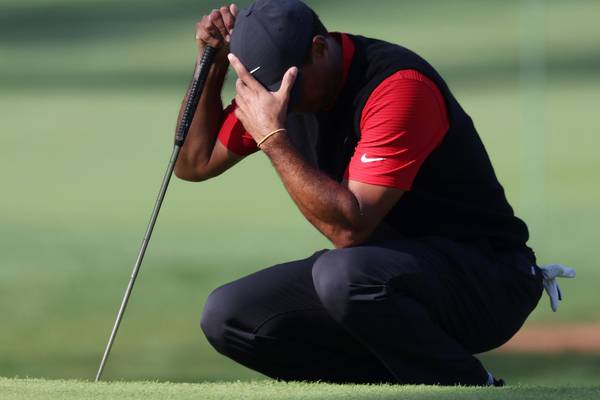 Tiger Woods takes a 10 on the 12th as Masters defence unravels