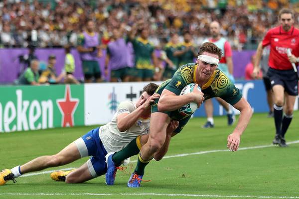 Australia bounce back from Wales defeat with Uruguay rout