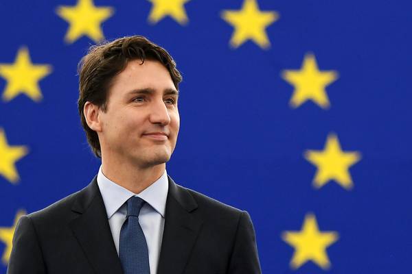 Justin Trudeau praises EU in rousing speech to MEPs