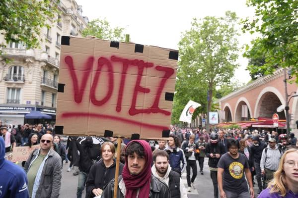 Thousands take to streets in France to oppose Le Pen’s far right