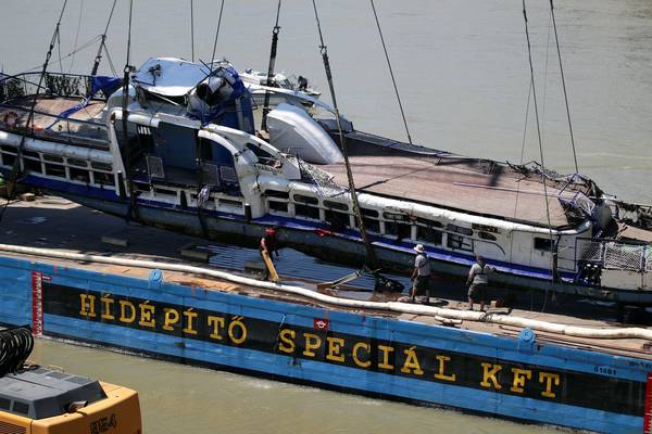 Hungarian police to examine raised wreck of Danube pleasure boat