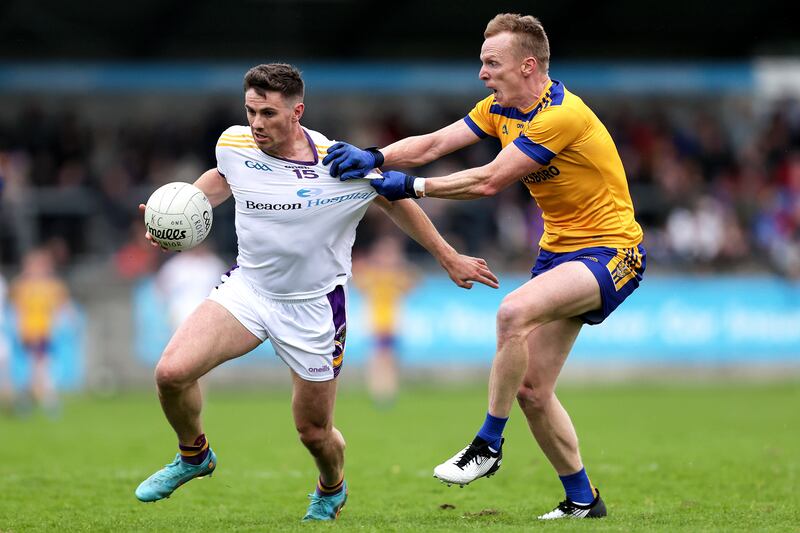 Dublin Senior Football Championship Final, Parnell Park, Dublin 16/10/2022
Kilmacud Crokes vs Na Fianna 
Kilmacud Crokes' Shane Walsh and Paddy Quinn of Na Fianna
Mandatory Credit ©INPHO/Laszlo Geczo