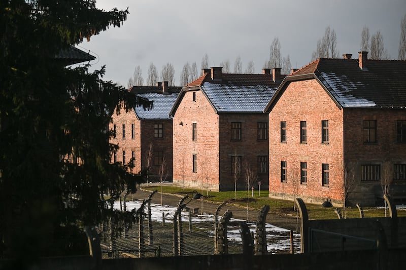 A view of the Auschwitz I death camp from one of the bedrooms of House 88. Photograph: Omar Marques/Getty Images