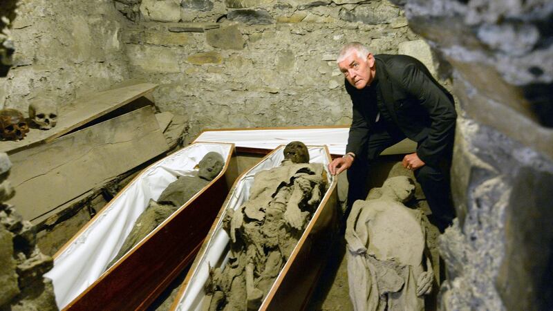 The Ven David Pierpoint at St Michan’s Church crypt. Photograph: Dara Mac Dónaill/The Irish Times