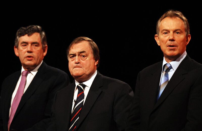 Former UK chancellor Gordon Brown, deputy prime minister John Prescott and prime minister Tony Blair in 2006. Photograph: John Stillwell/PA Wire

