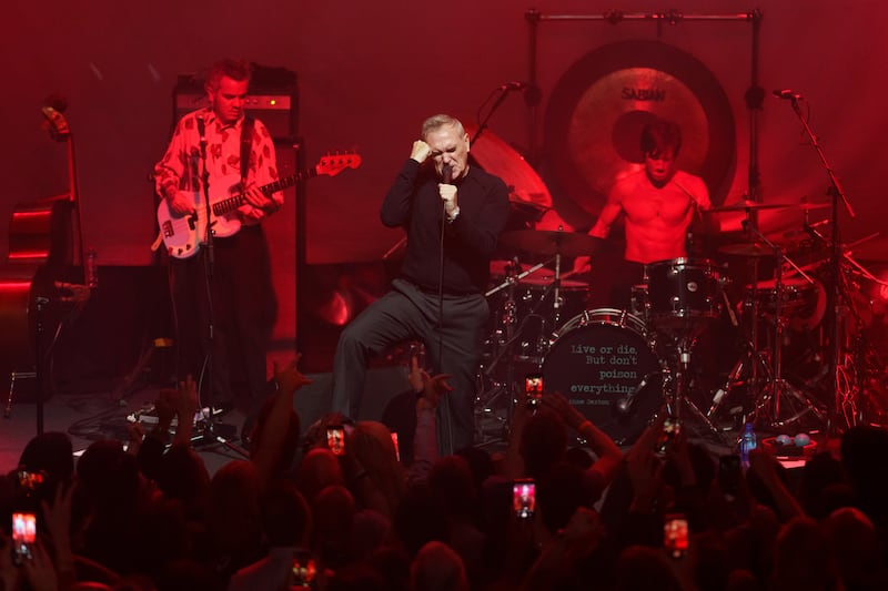 Morrissey at Vicar Street on Saturday night. Photograph: Fran Veale