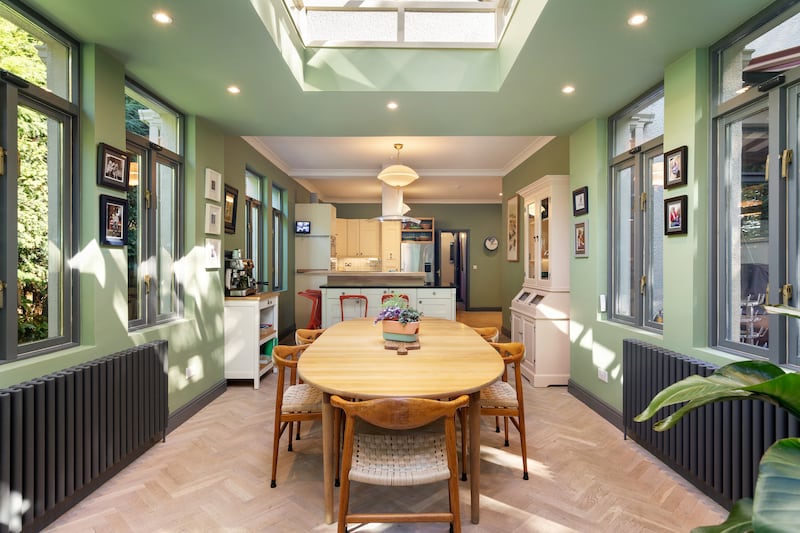 The light-filled breakfastroom sits to the rear of the house