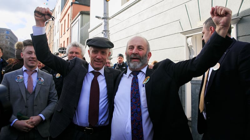 Michael Healy Rae and Danny Healy Rae attend the first meeting of the 33rd Dáil at Leinster House last week. Both are members of the rural Independent group of TDs. File photograph: Gareth Chaney/Collins