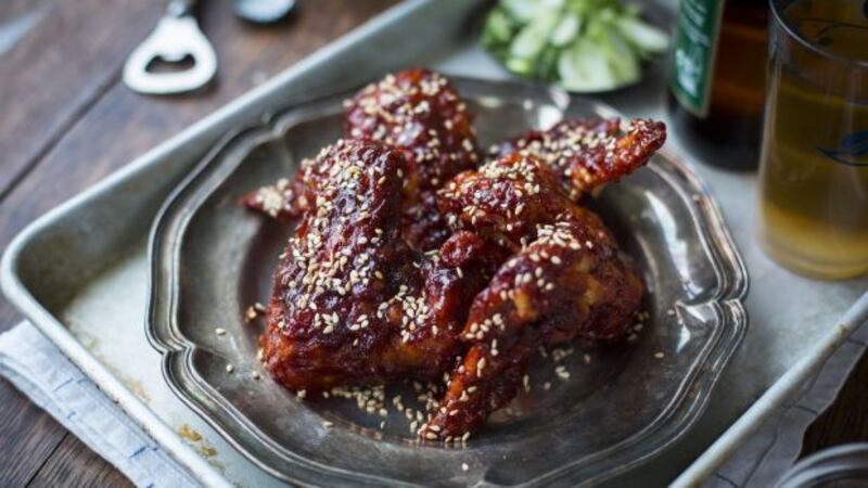 Korean fried chicken wings.