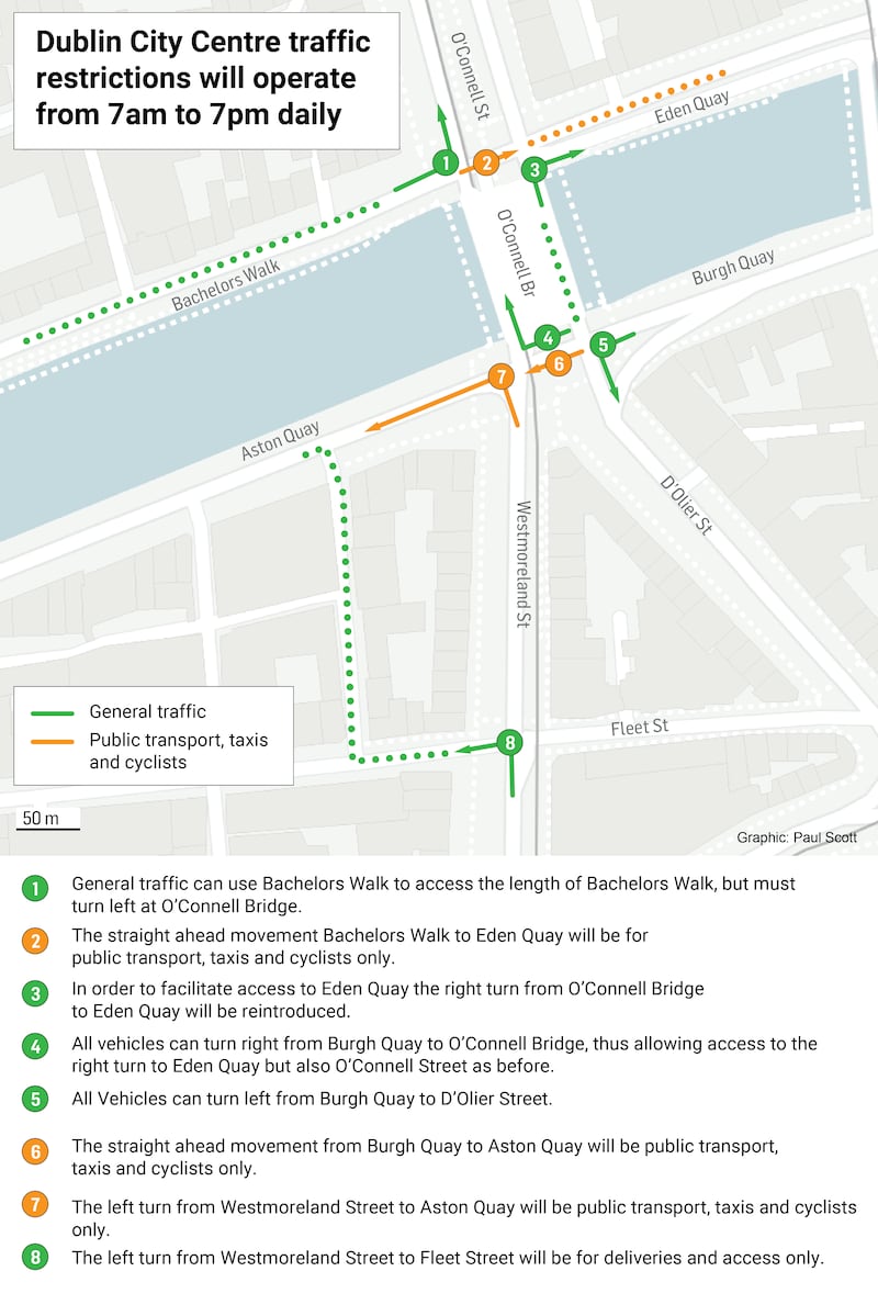 Dublin traffic plan map august 2024