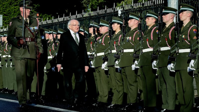 Michael D Higgins at a ceremony marking the centenary of Armistice Day at Glasnevin Cemetery in Dublin. Photograph: Maxwell’s