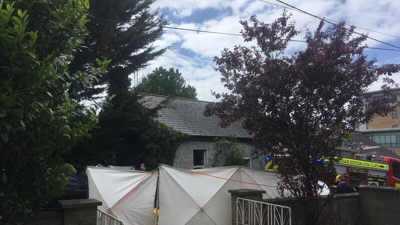 The scene at the house in Lansdowne Valley, Drimnagh. Photograph: The Irish Times