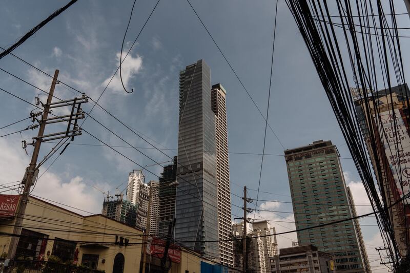 The Trump Tower in Manila, the Philippines. Photograph: Hannah Reyes Morales/The New York Times.