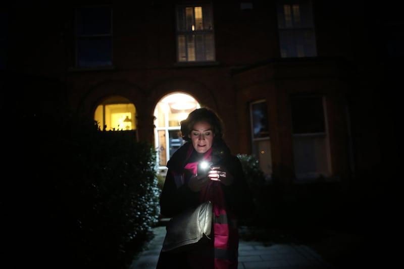 Former Fine Gael TD Kate O’Connell on the campaign trail. Photograph: Bryan O’Brien
