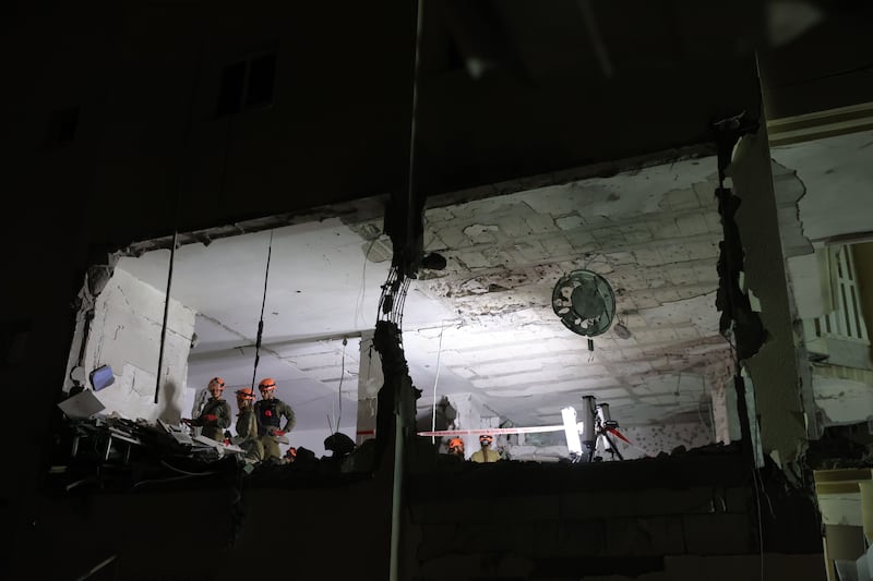 The first Israeli fatality came on Thursday evening when a rocket slammed into an apartment building in the central Israeli city of Rehovot. Photograph: EPA