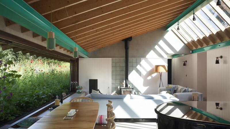 Open-plan dining/living room. Photograph: Alice Clancy