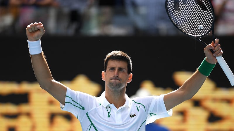 Novak Djokovic beat Yoshihito Nishioka in straight sets. Photograph:  Lukas Coch/EPA