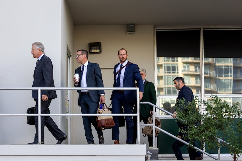 James Murdoch, second left, arrives at the Second Judicial District Court in Reno, Nevada, in September. Photograph: Emily Najera/Bloomberg