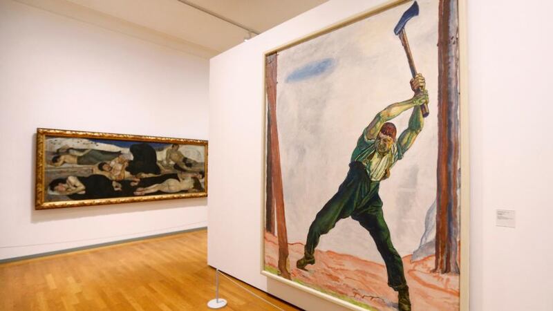 Swiss painter Ferdinand Holder’s ‘Der Holzfaeller’ (the lumberman)  in the Bern Art Museum. Ruben Sprich/Reuters