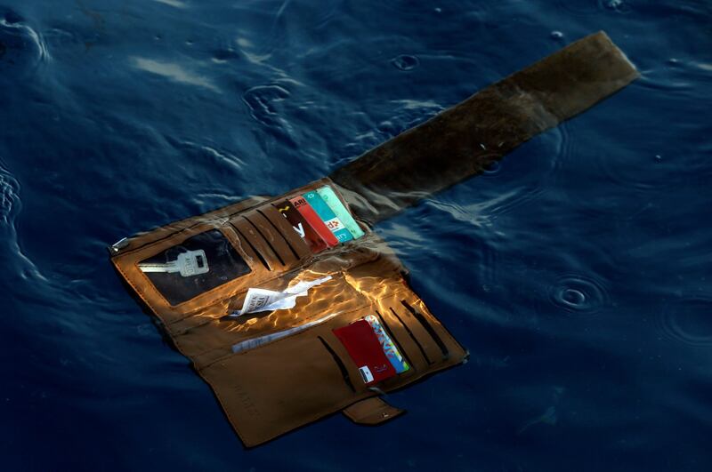 A wallet belonging to a victim of the Lion Air passenger jet in the waters of Ujung Karawang, West Java, Indonesia. Photograph: AP