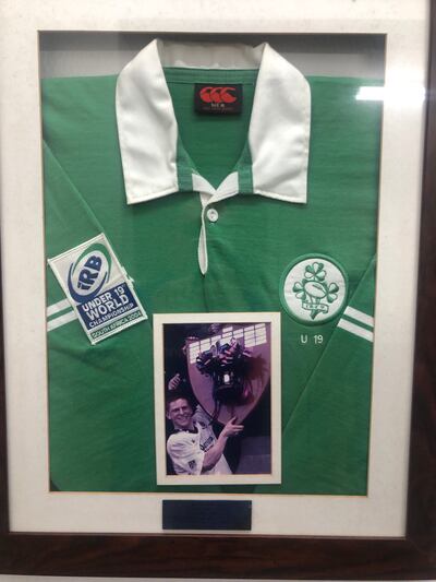 The jersey of John McCall on display in the medical room in Kings Park, Durban