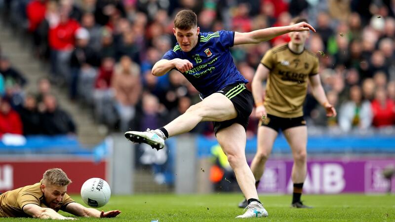 James Carr in action for Mayo during the league final victory over Kerry at Croke Park. Photograph: Ryan Byrne/Inpho