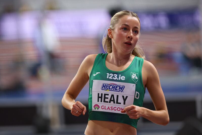 Sarah Healy of Ireland is competing in the 1500m event at the 2024 World Athletics Championships in the Emirates Arena, Glasgow. Photograph: Pat Scaasi/MI News/NurPhoto via Getty Images