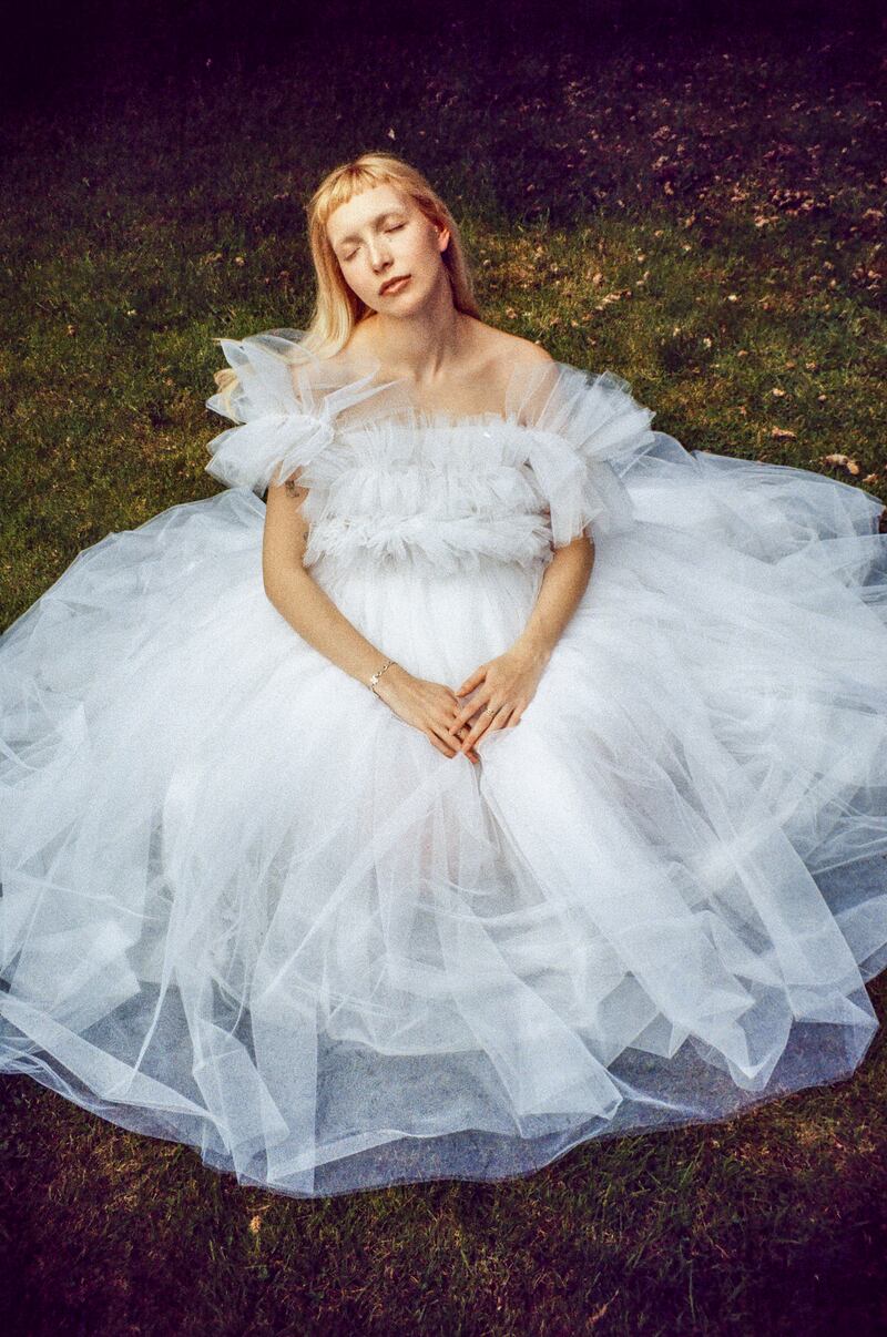 Butterfly blouse in tulle (€400) and tulle ballerina skirt (€600)