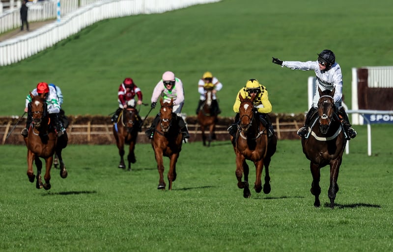 Nico de Boinville aboard Constitution Hill stretches away to win the Champion Hurdle in 2023. Photograph: Tom Maher/Inpho