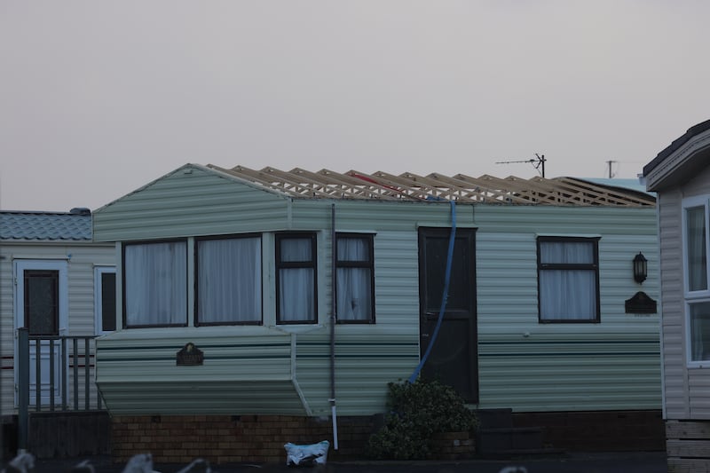 Mobile home damage in Lahinch, Co Clare. Photograph: Alan Betson/The Irish Times

