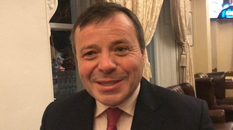 Political donor Arron Banks attending the DUP fundraising dinner in Ballymena, Co Antrim. Photograph: Rebecca Black/PA Wire