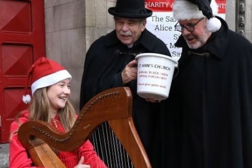 Black Santa returns to Dublin city centre out of season and for Ukraine