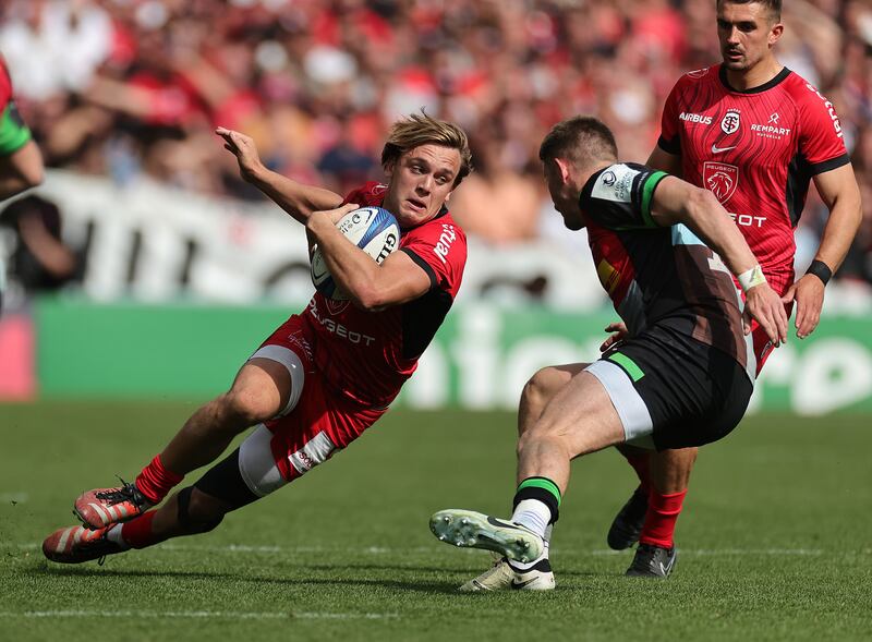 Paul Costes of Toulouse charges upfield during the Champions Cup semi-final match between Stade Toulousain and Harlequins. Photograph: David Rogers/Getty Images