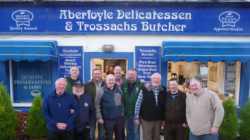 Part of the Irish contingent awaiting their pies prior to fishing on Lake Menteith