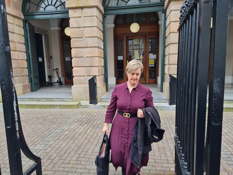 Pathologist Dr Linda Mulligan leaving the inquest in Clonmel. Photograph: Barry Roche