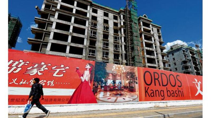 Empty apartment buildings in the city of Ordos, Inner Mongolia