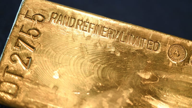 A gold bar is presented at the German Central Bank in Frankfurt am Main, central Germany. Photograph: Getty Images