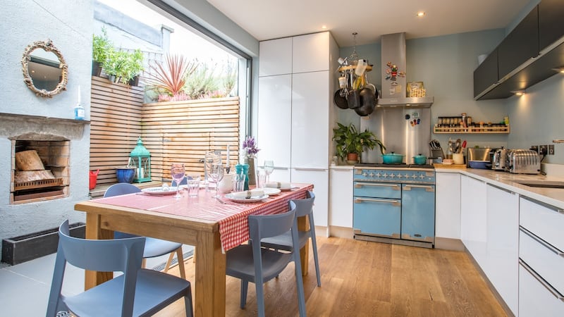 Kitchen and outdoor space at 41 Niall Street, Stoneybatter, Dublin 7