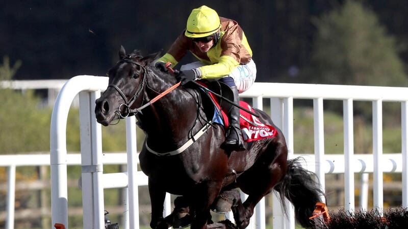 Galopin Des Champs ridden by Paul Townend goes on to win the Irish Mirror Novice Hurdle at Punchestown. Photograph: Brian Lawless/PA Wire