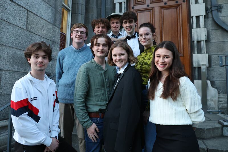 (From back, left) Canice Ryan, James Ryan, Tom Francis, Eoin Ryan, Anna Kollár, Brian Lennon, Theo Puech, Audrey Maglic and Alli Dixon. Photograph: Nick Bradshaw