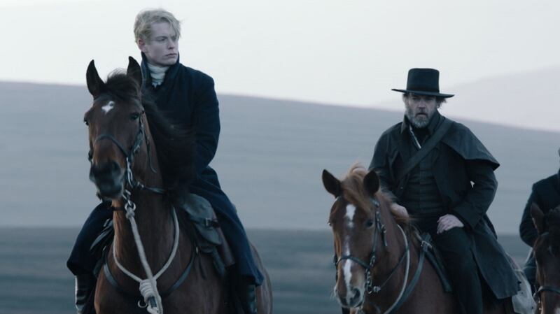 Freddie Fox and Hugo Weaving in a scene from ‘Black 47’