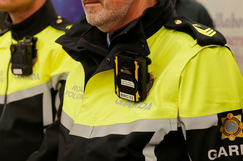 Body-worn cameras on gardai. Under political pressure, Minister for Justice Helen McEntee agreed this year to separate out her facial recognition technology ambitions from the issue of gardai wearing cameras. Photograph: Alan Betson
