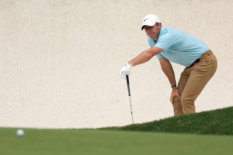 Rory McIlroy on the 13th hole during the first round of the 2023 Masters Tournament at Augusta National Golf Club on Thursday. Photograph: Christian Petersen/Getty Images